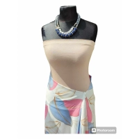 Krótki top damski plażowy Bluzka bez ramiączek - beżowy